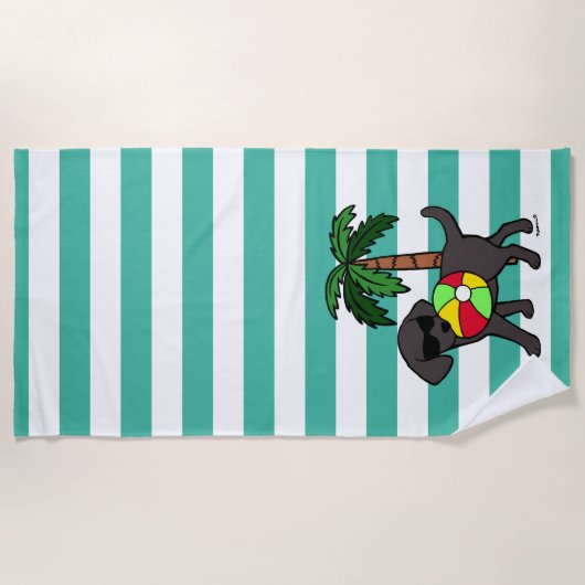 Coole schwarze Labrador-Sonnenbrillen Strandtuch (Vorderseite)