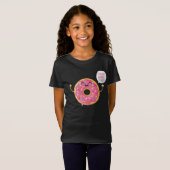 Coole schwarze Mädchent-shirt Krapfen-Sorge ist T-Shirt (Vorne ganz)