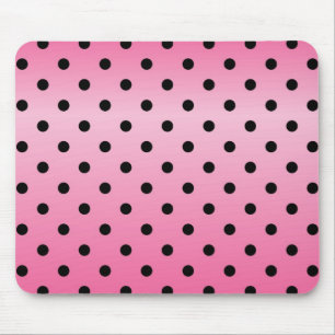 coole schwarze Polka-Punkte in leuchtend rosa Hint Mousepad