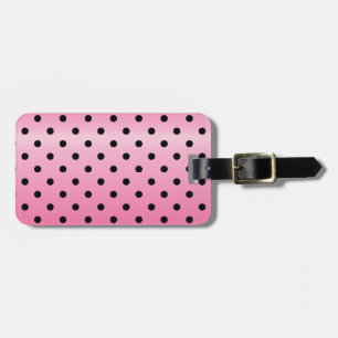 coole schwarze Tupfen auf leuchtend rosa Hintergru Gepäckanhänger