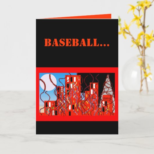 Coole schwarze u. orange SF Karte (Gelbe Blume)