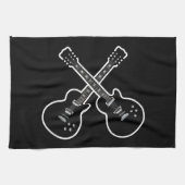 Coole schwarze u. weiße Gitarren Handtuch (Horizontal)