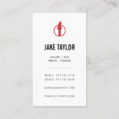 Coole schwarze und rote Gitarren-Lektionen Vertika Visitenkarte (Rückseite)