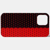 Coole schwarze und rote Polka-Punkte/ Herz-Muster Case-Mate iPhone Hülle (Rückseite (Horizontal))