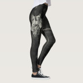 Coole schwarze und silberne Leggings - hallo (Rechts)