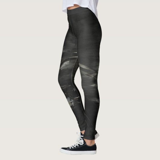 Coole schwarze und silberne Leggings - hallo (Links)