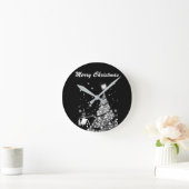 **COOLE SCHWARZE UND WEISSE CHRISTMAS** KLICKEN RUNDE WANDUHR (Zuhause)