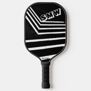 Coole schwarze, weiße Linien, benutzerdefinierte M Pickleball Schläger
