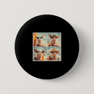 Coole Schweine mit Sonnenbrillen Bauernhof Tier Ur Button