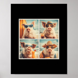 Coole Schweine mit Sonnenbrillen Bauernhof Tier Ur Poster