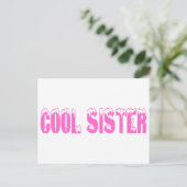 Coole Schwester (rosa) Postkarte (Stehend Vorderseite)