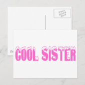 Coole Schwester (rosa) Postkarte (Vorne/Hinten)