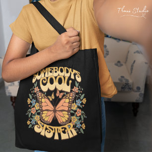Coole Schwester Schmetterling Wilde Blume Vintage Tasche