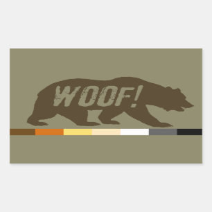 Coole schwule Bären Stolz Bär Pride Flagge WOOF Rechteckiger Aufkleber
