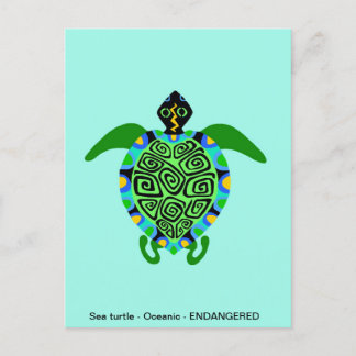 Coole See TURTLE - Tierfreund - Türkisblau im Ozea Feiertagspostkarte