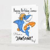 coole Shark Card zum Geburtstag Karte (Vorderseite)