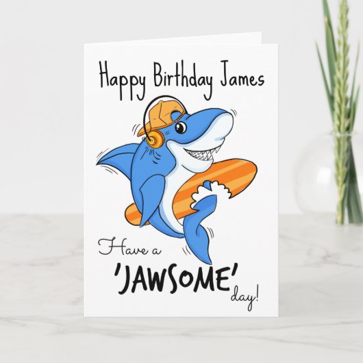 coole Shark Card zum Geburtstag Karte (Vorderseite)