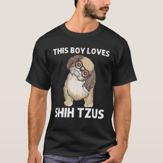 Coole Shih Tzu Art für Jungen Kinder Welpen Hundes T-Shirt
