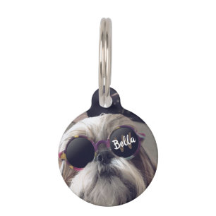 Coole Shih Tzu Vintage Retrobrille Foto Monogramm Haustiermarke