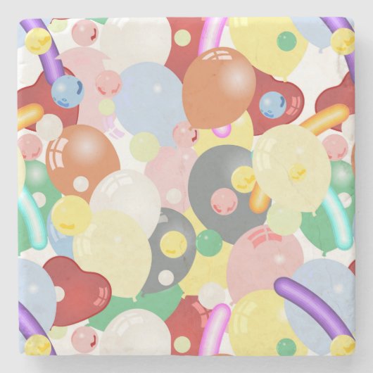 Coole Shiny Multi-Color Balloon-Stile Steinuntersetzer (Vorderseite)