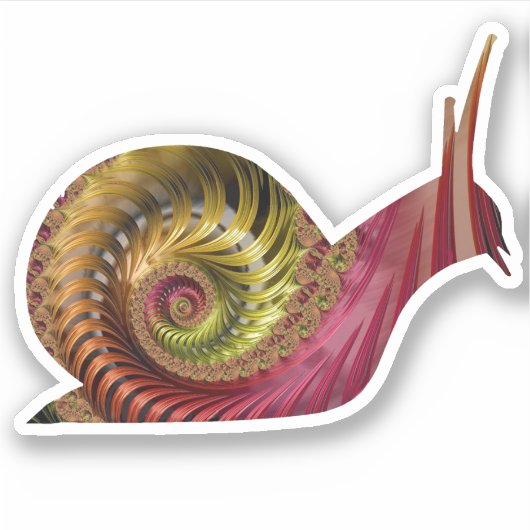 Coole Shiny Red and Gold Spiraljacke Fraktal Schne Aufkleber (Vorderseite)