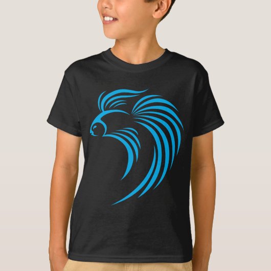 Coole siamesische Fischeswish-Logo-Ikonen-Art T-Shirt (Vorderseite)