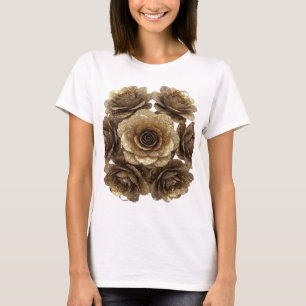 Coole Silber-GOLDENE ROSEN Slogan-Design T-Shirt