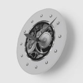 Coole Silber-Tone-Metallgetriebe-Uhr Runde Wanduhr (Winkel)