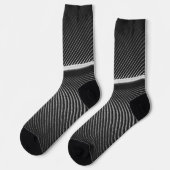 Coole silbergraue, elegante geometrische Linien Socken (Linkes Detail)