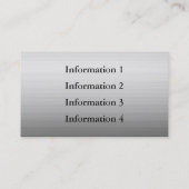 Coole silberne Rahmen-Geschäfts-Karten Visitenkarte (Rückseite)