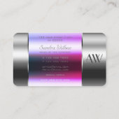 Coole Silberschachtel Rosa Lila Flüssigkeiten mit  Visitenkarte (Rückseite)