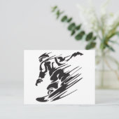 Coole Silhouette Snowboarden Berg Postkarte (Stehend Vorderseite)