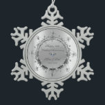 Coole Silver Floral Wirbel Hochzeitstag Schneeflocken Zinn-Ornament<br><div class="desc">Elegante silberne florale Wirbel 50. Hochzeitstag Schmuck.</div>
