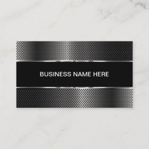 Coole Silver Glossy Metallic Graphic Business Card Visitenkarte