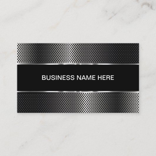 Coole Silver Glossy Metallic Graphic Business Card Visitenkarte (Vorderseite)
