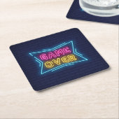 Coole simulierte Neon-GAME-OVER-Leuchte Rechteckiger Pappuntersetzer (angewinkelt)