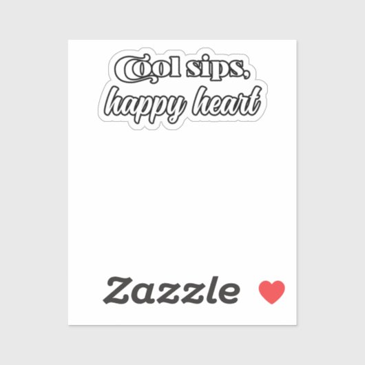 Coole Sips Happy Heart Iced Kaffeefan Kunst Aufkleber (Blatt)