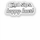 Coole Sips Happy Heart Iced Kaffeefan Kunst Aufkleber (Vorderseite)