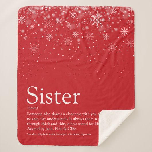 Coole Sister Winter Holiday Snowflakes Definition Sherpadecke (Vorderseite)