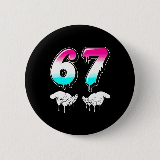 Coole Six Seven 6 7 Meme Gen Alpha Slang Kostüm Ma Button (Vorderseite)