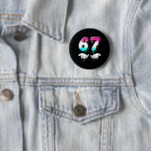 Coole Six Seven 6 7 Meme Gen Alpha Slang Kostüm Ma Button (Beispiel)