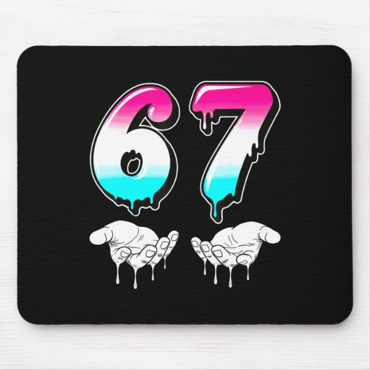 Coole Six Seven 6 7 Meme Gen Alpha Slang Kostüm Ma Mousepad (Vorne)