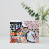 Coole Skateboard-Graffiti an der Wand Postkarte (Stehend Vorderseite)