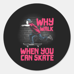 Coole Skateboard-Kunst für Männer Frauen Skateboar Runder Aufkleber