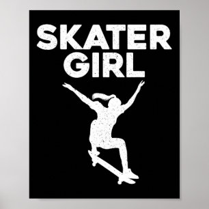 Coole Skateboard-Kunst für Teenager-Mädchen Kids S Poster