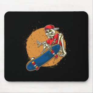 Coole Skateboard Kunst Skelett Skateboard fahren K Mousepad