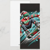 Coole Skateboard Weihnachtskarte für Jungen Feiertagskarte (Vorne/Hinten)