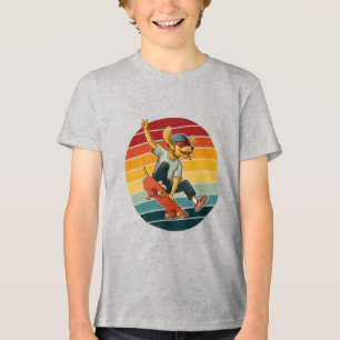 Coole Skateboarding-Hund-Illustration Tri-Blend Shirt