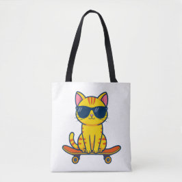 Coole Skateboarding-Katze mit Sonnenbrille Cartoon Tasche