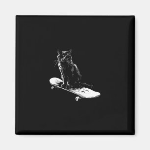 Coole Skateboarding-Katze mit Sonnenbrille für Män Magnet
